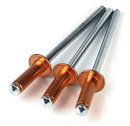 Copper Pop Rivet Blind Rivets - 4-4 #44, 1/8" (0.188 - 0.250 Grip) Qty-100